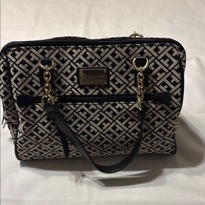 Tommy Hilfiger black and tan handbag. Like new.